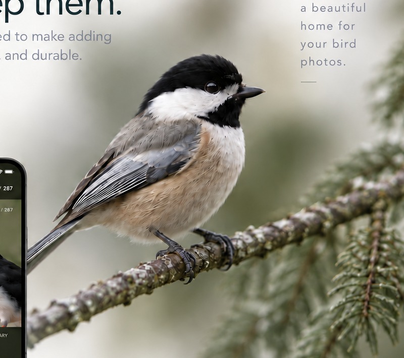 Chickadee perched on a branch